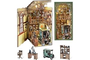 CCCDF Book Nook Kit, DIY Scene Miniature House Kit Tiny House Mini Booknook Craft Bookshelf Decor, 3D Puzzles for Adults, Gifts for Book Lovers (The Radium Lady)