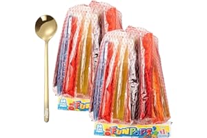 moofin Funpops Freeze Pops Assorted, 24 Ct Refreshing Summer Flavor Ice Freeze Pops | Bundled With Golden SS Spoon - Low-Calorie, Easy-To-Serve [Pack of 2]