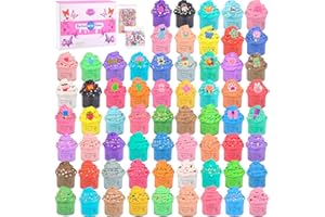 WUJYLY 64 Pieces Mini Slime kit,Butter Slime Party Favors, Slime Bulk Toy for Classroom Prizes, Christmas Stocking Stuffers, Goodie Bag Stuffers for Kids Boys Girls, Ideal Birthday Easter Filling Gifts