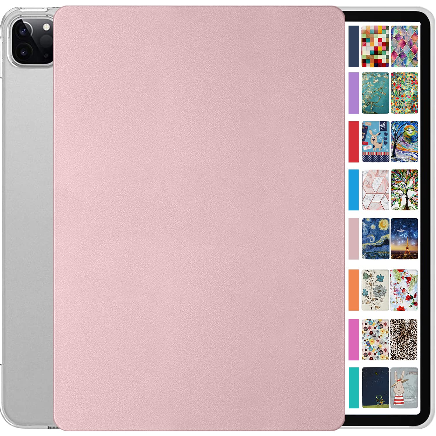 DuraSafe Cases for iPad Pro 12.9 6th 5th 4th Gen Case A2436 MHNF3B/A MHNG3B/A MNXR3B/A MNXT3B/A A2378 MHNF3B/A MHNG3B/A A2229 MY2H2B/A A2461 MHNH3B/A MHNJ3B/A MHNL3B/A A2764 - Rose Gold