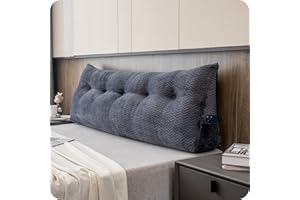 ZOEMO Large Bolster Triangular Headboard Wedge Backrest Positioning Support Bed Rest Reading Pillows Headboard Wedge Pillows for Day Bed with Removable Cover