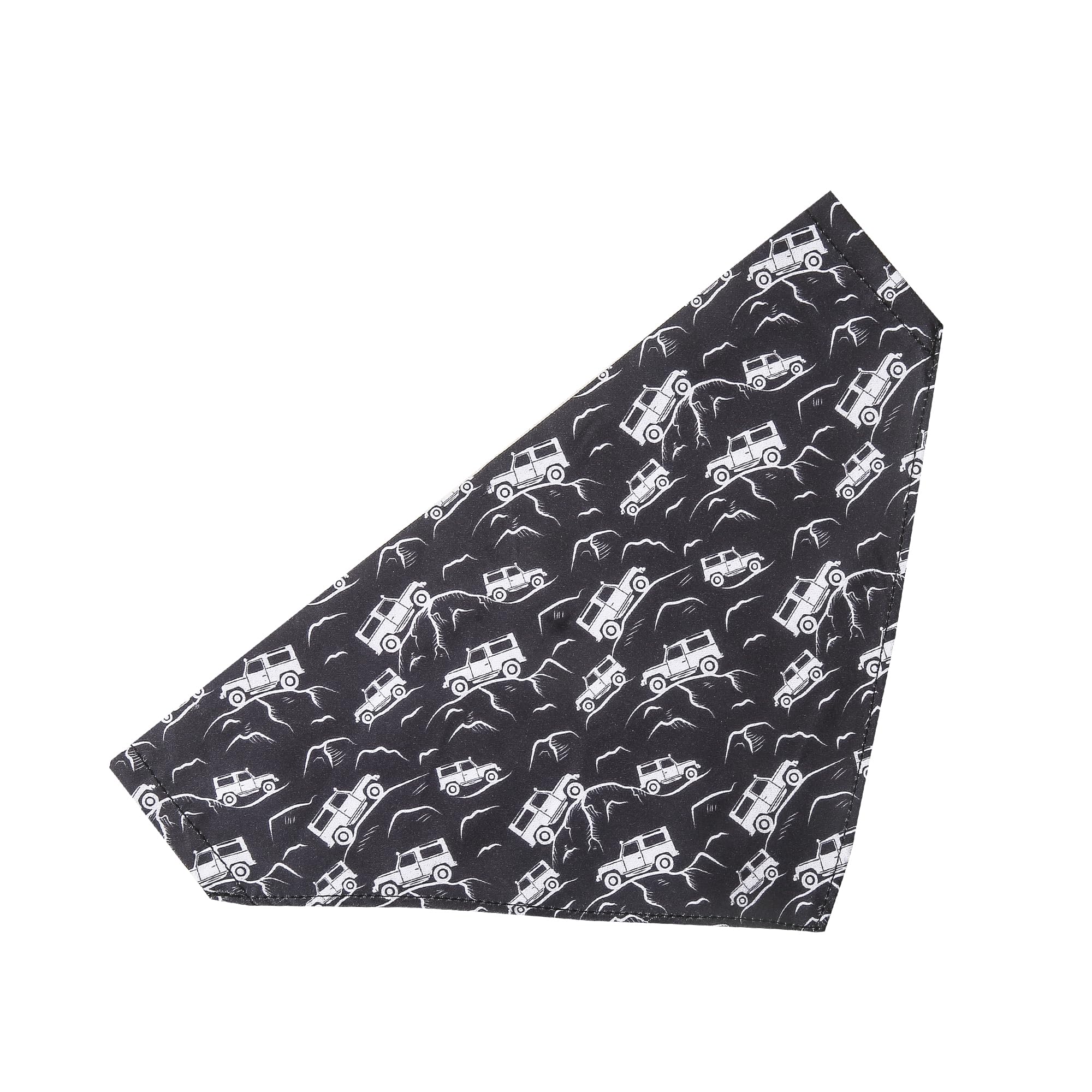 Eco Chic Recycled Dog Bandana 1PCS Washable Triangle Scarf for Pets Dogs and Cats (4x4 Black)