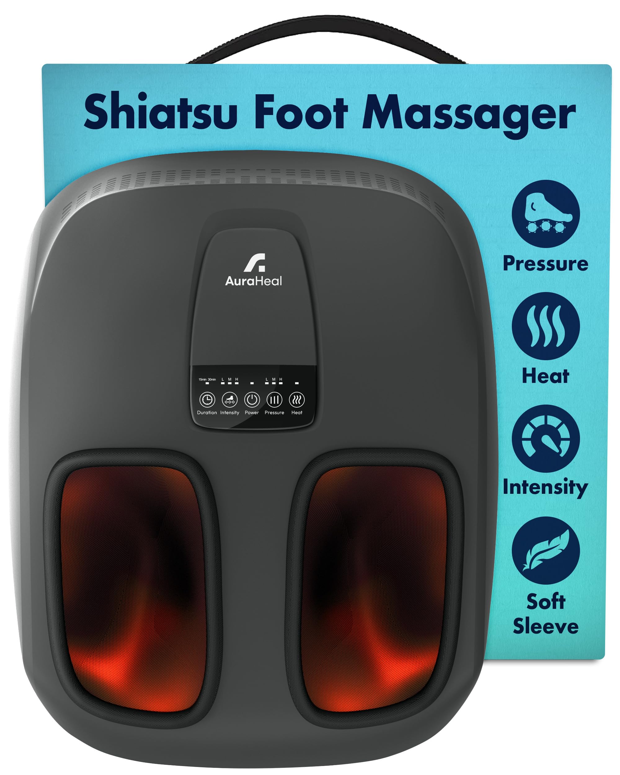 Photo 1 of Shiatsu Foot Massager with Heat & Deep Kneading - Relieves Plantar Fasciitis, Neuropathy & Foot Fatigue - Features Adjustable Heat & 3 Compression Setting - Fits Up to Men’s Size 14