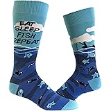 Eat Sleep Fish Socks Funny Cool Novelty Fathers Day Fishing Crazy Gift Idea
