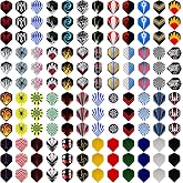 MaxMau Dart Flights,144 pcs Standard Shape Professional Flight Feather Replacement Tails Wing for Steel Tip and Soft Tip Darts