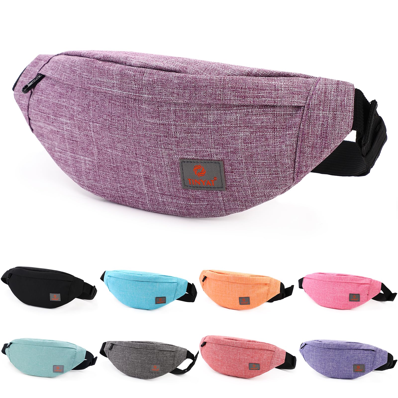 TINYAT Bum Bag Fanny Pack for Women Men Waterproof Waist Belt Bag for Sport Running Hiking Walking Dog Travel Super Lightweight T201