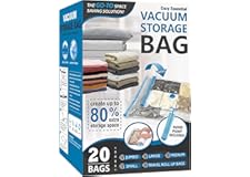 20 Pack Vacuum Storage Bags, Space Saver Bags (4 Jumbo/4 Large/4 Medium/4 Small/4 Roll) Compression Storage Bags for Comforte