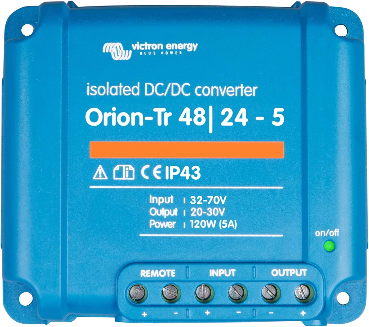 Victron Energy Orion-Tr IP43 48/24-Volt 5 amp 120-Watt DC-DC Converter, Isolated, Blue, 48/24 Volt, 5 Amp