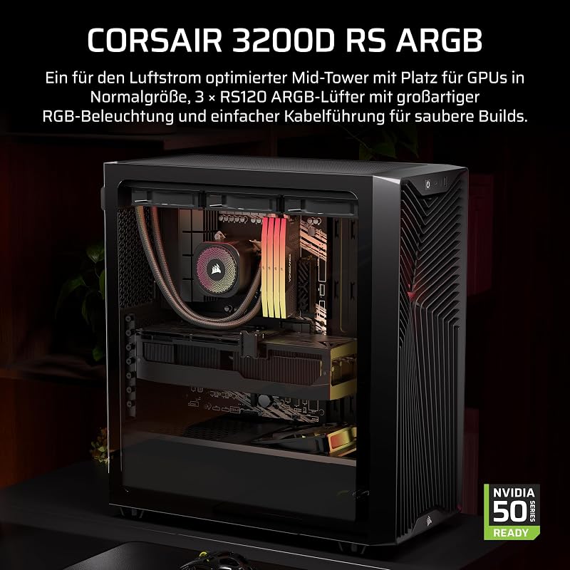 3200D RS ARGB Mid-Tower ATX PC-Gehäuse – Schwarz