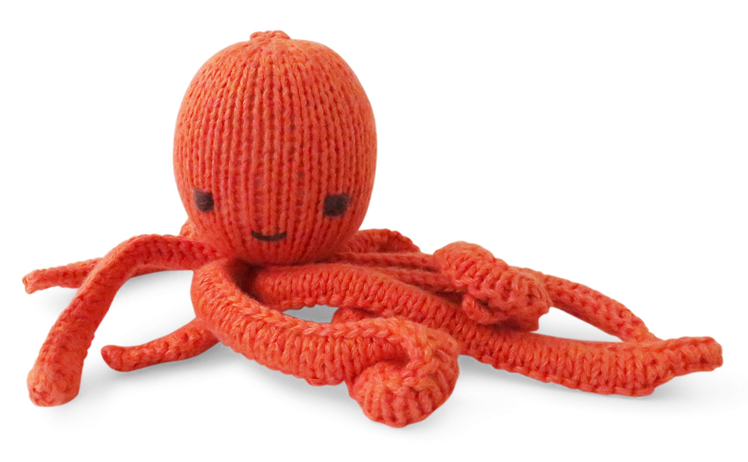 Octopus Soft Toy made from Organic Cotton (Orange)