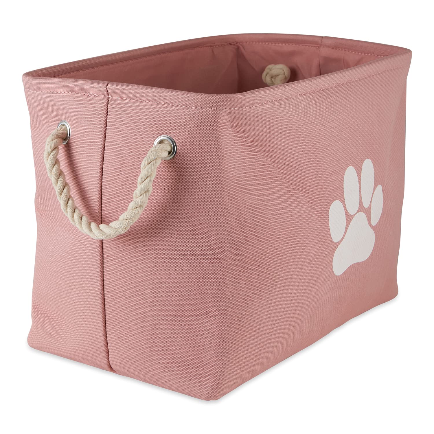Bone Dry Collapsible Bin, Cotton, Rose, Medium Rectangle