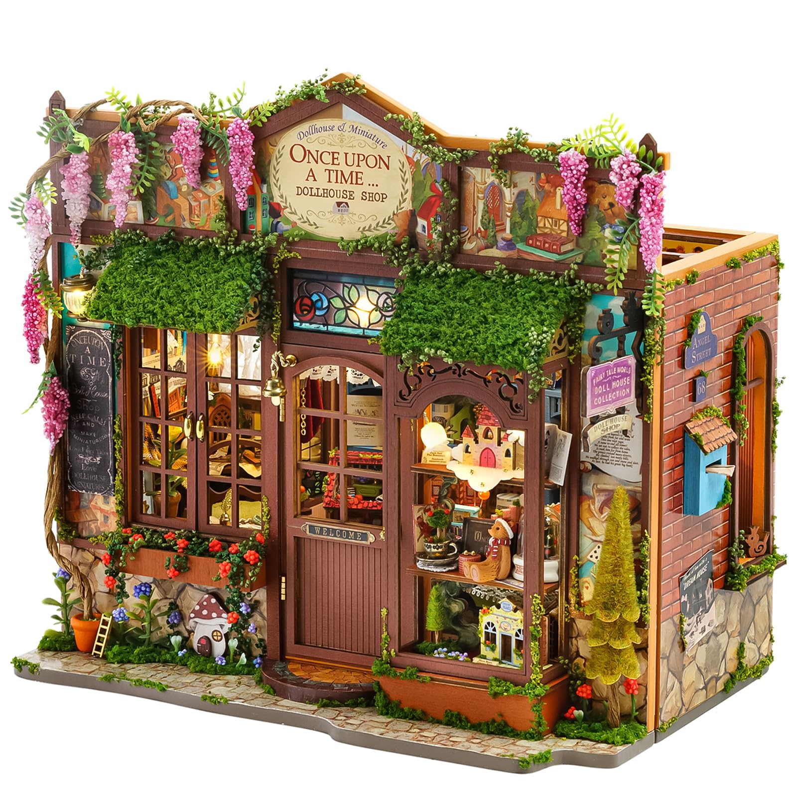 Roroom DIY Miniature House Kit, Fairy Tale House of Curiosities Book Nook Kit for Adults with LED Lights, 3D Wooden Puzzle Dollhouse for Bookshelf Decor - Creative Gift for Teens & Book Lovers