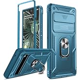 LeYi for Pixel 6 Pro Case, Google Pixel 6 Pro with Slide Camera Cover, 360 Full Body Military-Grade Phone Case with Magnetic Kickstand, Sea Blue