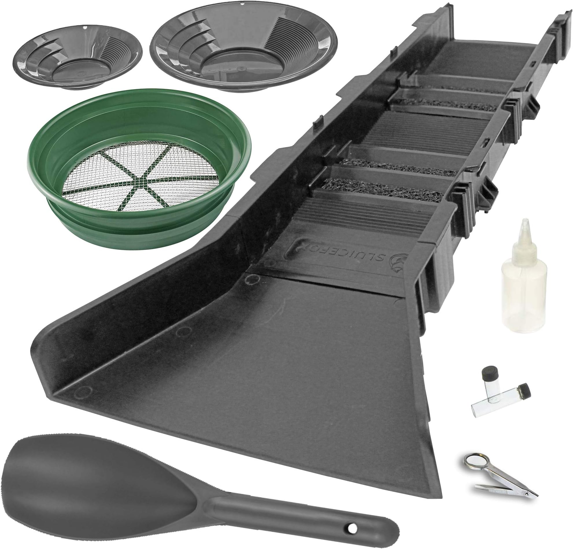 Sluice Fox Gold Panning Supplies Kit with Sluice Box