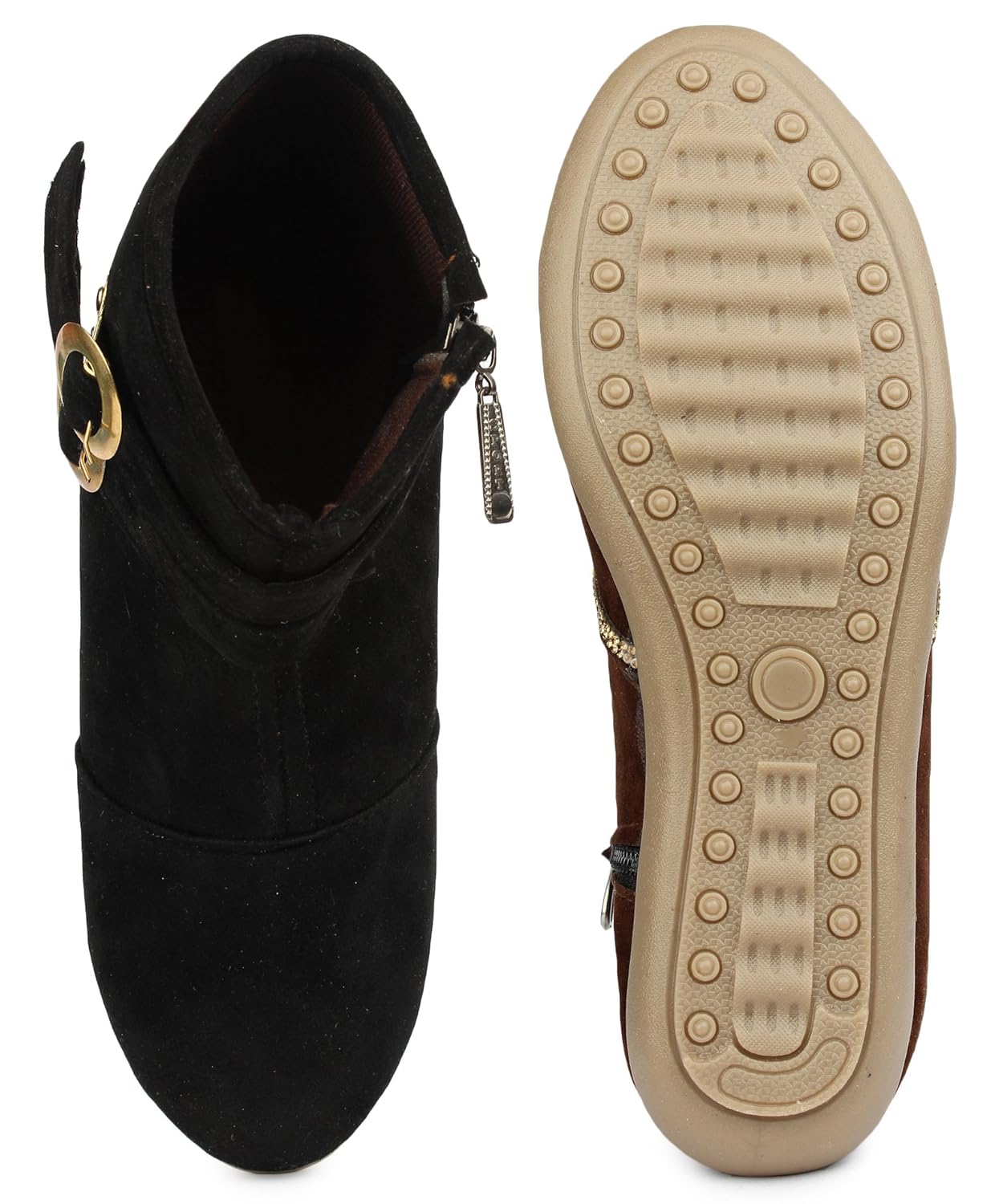 orysta stylish boot double b buckle black for women