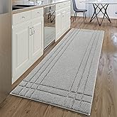 TANVILL Bathroom Runner Rugs 24 x 60, Extra Long Bath Rug Non-Slip, Machine Washable Large Bath Mats for Tub and Shower, Gray