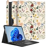 Wazzasoft for Microsoft Surface Pro 9 Case 13 Inch 2022 for Women Cute Girls Folio Cover Flower Floral Luxury Protection Compatible with Type Cover Keyboard for Windows Surface Pro 9 Case 13" Tablet