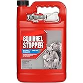 Squirrel Stopper Repellent Spray - Chipmunk & Squirrel Deterrent for Bird Feeders, Garden & Homes - Weather-Resistant Formula - Scent, Taste & Touch Barrier - Safe Around Kids & Pets - 1 Gallon