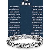 MGOOL To My Son Bracelet From Dad Son Gifts From Mom Graduation Birthday Christmas Father's Day Gifts Message CardοΌLED Gift Box