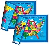 2-Sided Desk Map with Durable Lamination