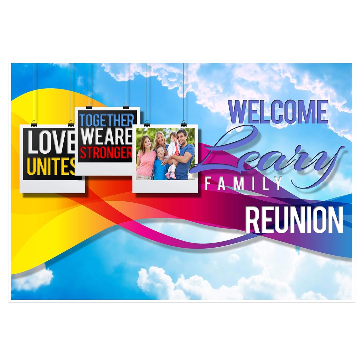 Amazon Com Family Reunion Polaroids Personalized Banner Party