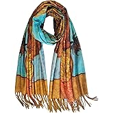 VENVSBEE Art Print Scarf for Women Van Gogh Scarf Best Gift Soft Warm Shawl Wrap Pashmina Rave