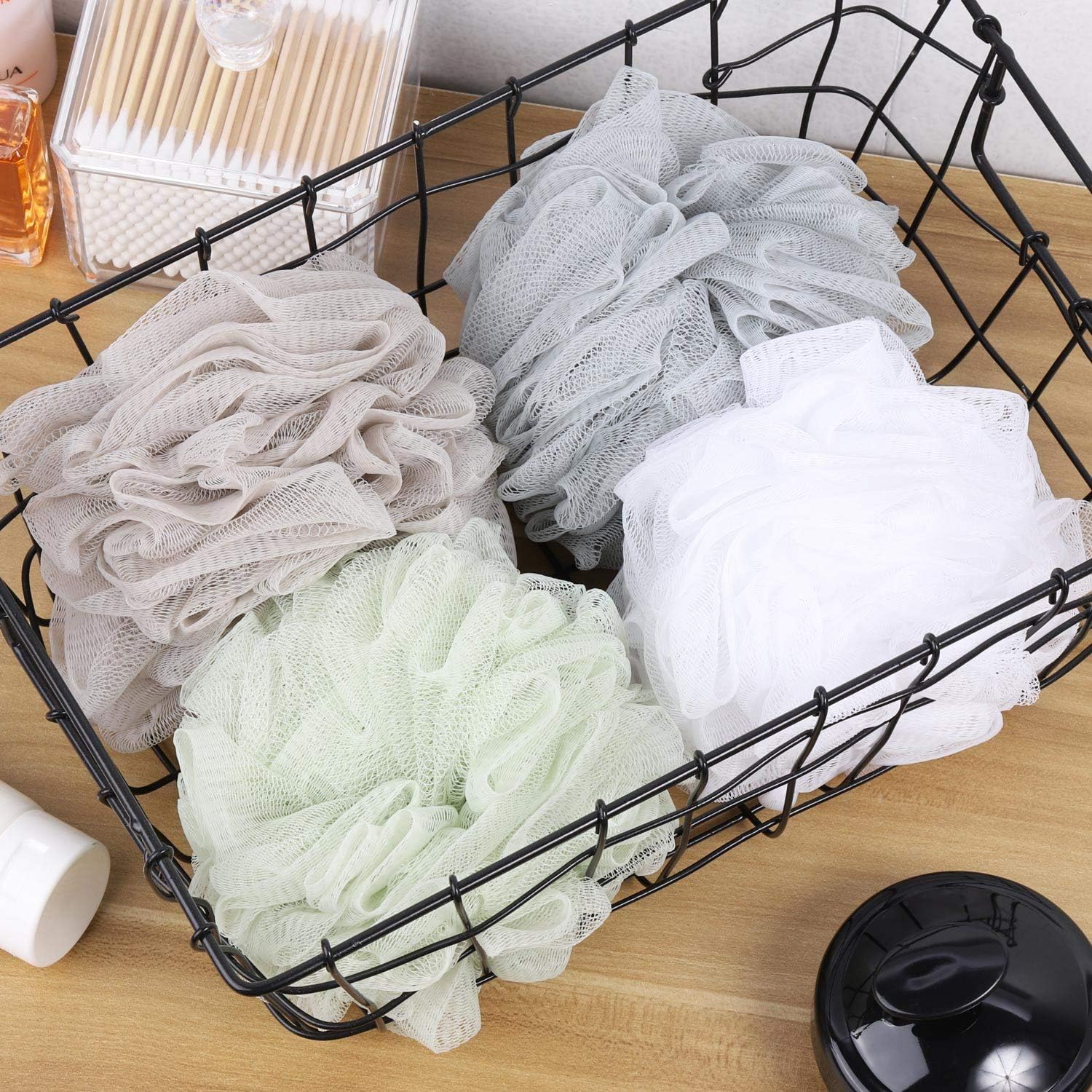 Bath Shower Sponge Loofahs (60g/pcs) Mesh Pouf Shower Ball, Mesh Bath and Shower Sponge Pack of 4: Beauty