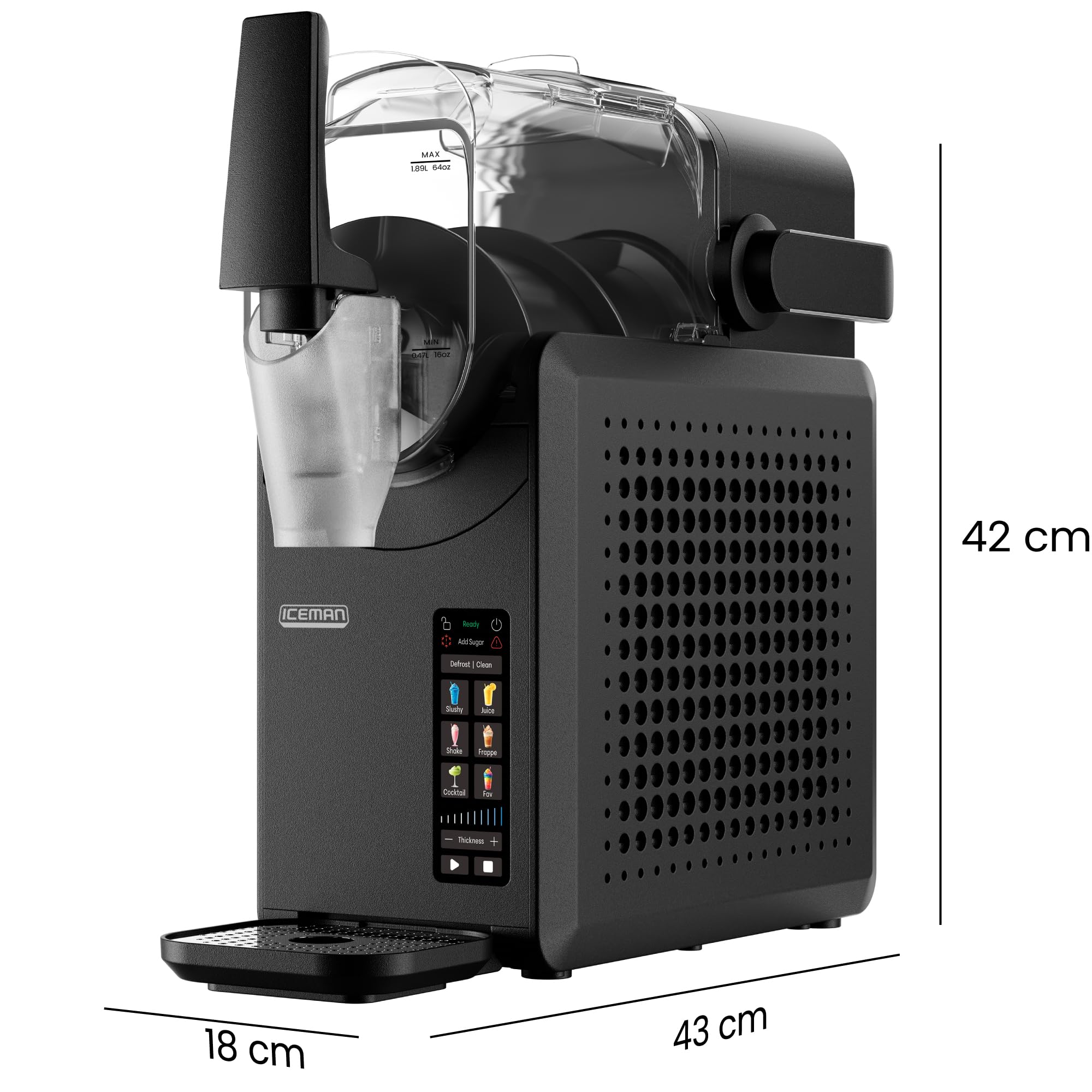 Iceman 1,9L Slushie-Maschine, 5 Voreinstellungen, kein Eis & kein Mixen 7