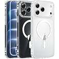 FNTCASE for iPhone 18 Pro Case / 17 Pro Case Clear with Screen Protector | Anti Yellowing, Compatible with Magsafe, Magnetic,