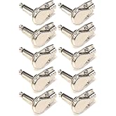 Lot of (10) Pancake 1/4" Inch (6.3mm) Right Angle 90 Degree Mono Male Plugs