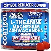 Clean Nutra Cortisol Supplement Gummies L-Theanine Magnesium Ashwagandha Apigenin Vitamin B6 Sleep and Calm Support Lavender Chicory Prebiotic Advanced Gummy Formula