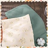 GSrenyu 2 Pcs Large Muslin Blanket 100x100 cm Baby Cloths Cotton view 2