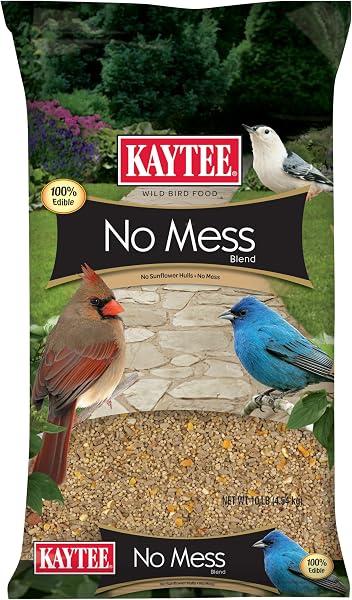 Kaytee Wild Bird (No Mess or Waste Free) Food Seed Blend For Blue Jays, Woodpeckers, Juncos, Cardinals, Grosbeaks, Sparrows,