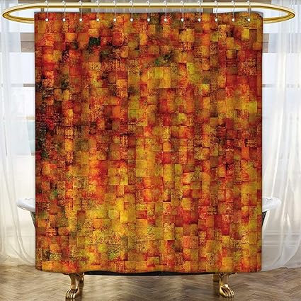 Amazon Com Anhounine Burnt Orange Shower Curtain Customized