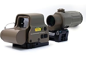 Bravary 558 G33/558 G43/558 G45 Red & Green Dot Holographic Reflex Sight Scope with G33 G43 3X /G45 5X Magnifier Combo Built-in Flip QD Mount