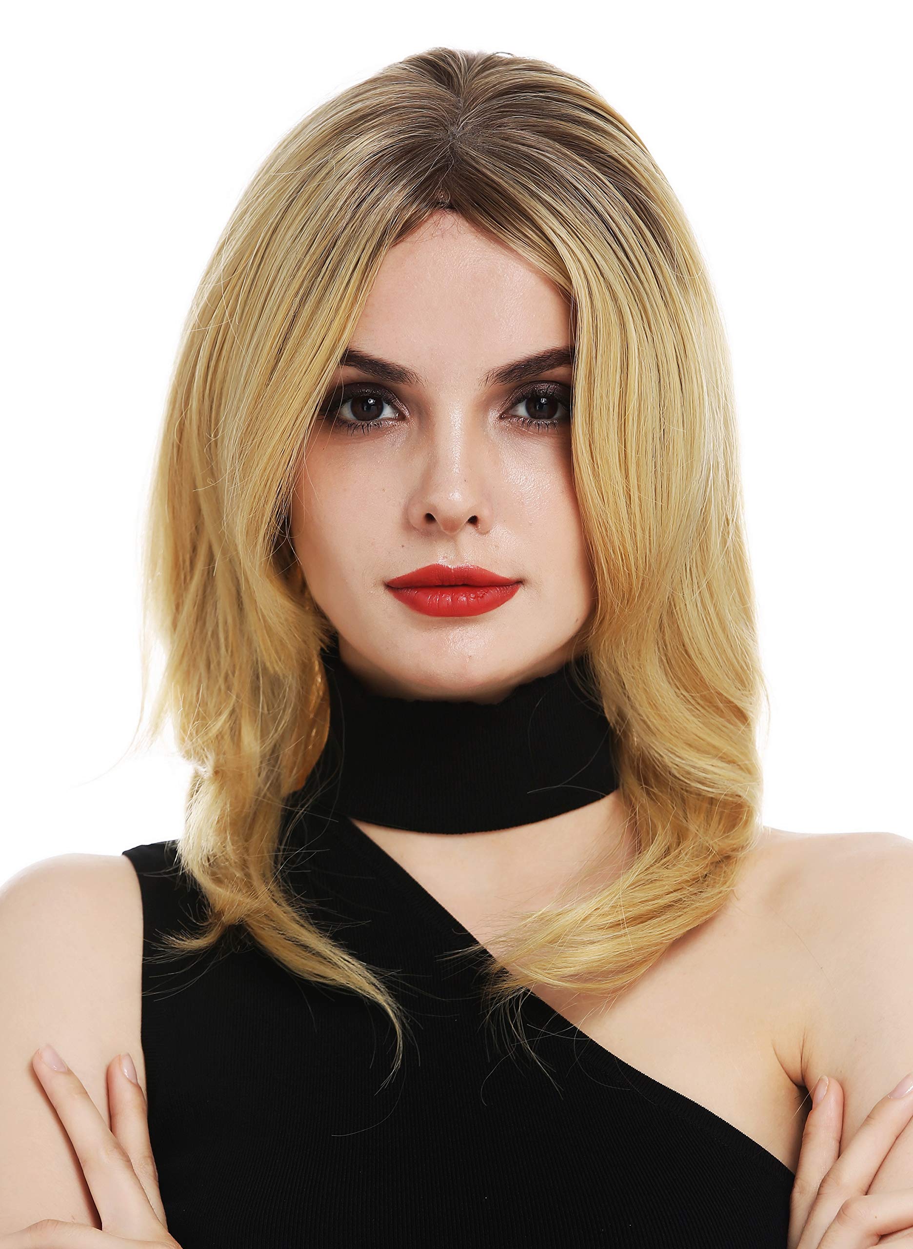 WIG ME UP - CM-135-MT wig women's wig monofilament hand made medium length sleek parting ombre balayage brown blonde diva