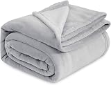 Bedsure Fleece Blanket King Size Soft Premium Microfibre Grey 270x230 cm
