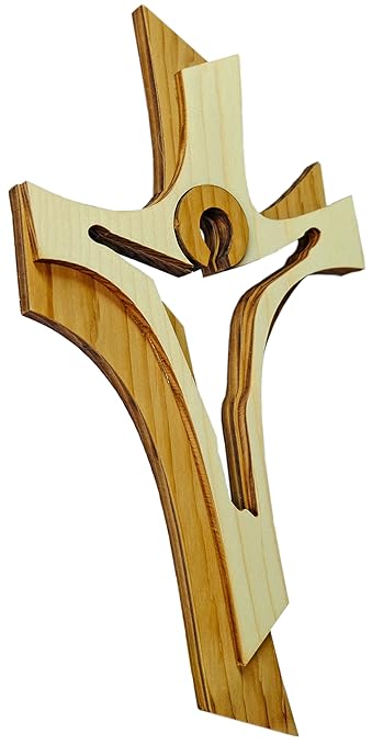 title=Kaltner Präsente- Crocifisso da parete, in legno, stile moderno, dimensioni 30