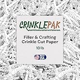 Crinklepak 10LB USA Made White Crinkle Paper Filler | Great Shredded Paper For Gift Baskets, Shipping Packages, Gift Box Filler, Basket Filler, Birthdays, Weddings, Anniversaries | White Crinkle Shred