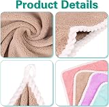 FRIUSATE Face Flannels Pack of 6 30x30 cm Coral Fleece Baby Wash Cloths view 2