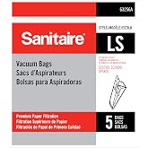 Sanitaire - EUK63256A10 LS Premium Paper Bag (Pack of 5), Fits Models SC5713, SC5815, SP5816 Series Upright Vacuums, 63256A