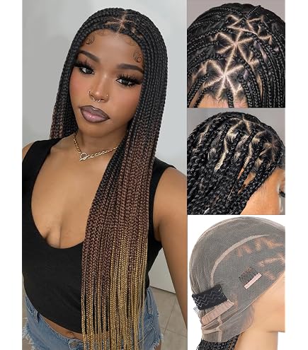 Amazon.com : HANNE Real Full Lace Braided Wigs for Black  display picture 2