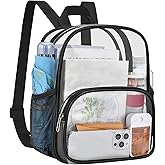 USPECLARE Clear Backpack for Stadium Events Small Clear Backpack 11.5x9.5x6 for Concert Sport Events Work Travel
