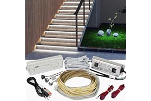 NIVOTA Dual Sensor Stair Step Lights, Double Motion Activated Sensor Stair Lighting with 39.3 inch Cuttable COB LED Light Strip for Stairway (Cold White 6000K, 16 Step)