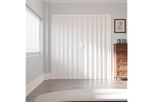 WIN STELLAR 72" x 80" Enhanced Accordion Doors White PVC Folding Door Hardware Kit Included, Multifold Bifold Closet Doors with 4 Handles for Closet Bathroom Doorways - Single Layer