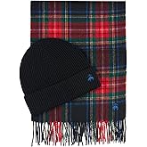 Brooks Brothers Men’s Wool & Cashmere Scarf & Ribbed Beanie Boxed Gift Set – Timeless Winter Luxury