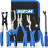Rizom 6-Piece Fuel Line Pliers Set, Hose Clamp Pliers, Hose Removal Pliers, 30 Degree Disconnect Tool, 9 Inch Fuel Filter Caliper Set for Auto Maintenance