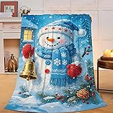 Snowman Blanket Christmas Throw Blanket Winter Snow Soft Cozy Fleece Fuzzy Stuff Plush Flannel Gifts for Girls Women Boys Kids Adults 40''x50''