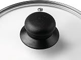 Ibili Stainless Steel Vented Lid 18cm for Pots - Silver & Black Glass view 2