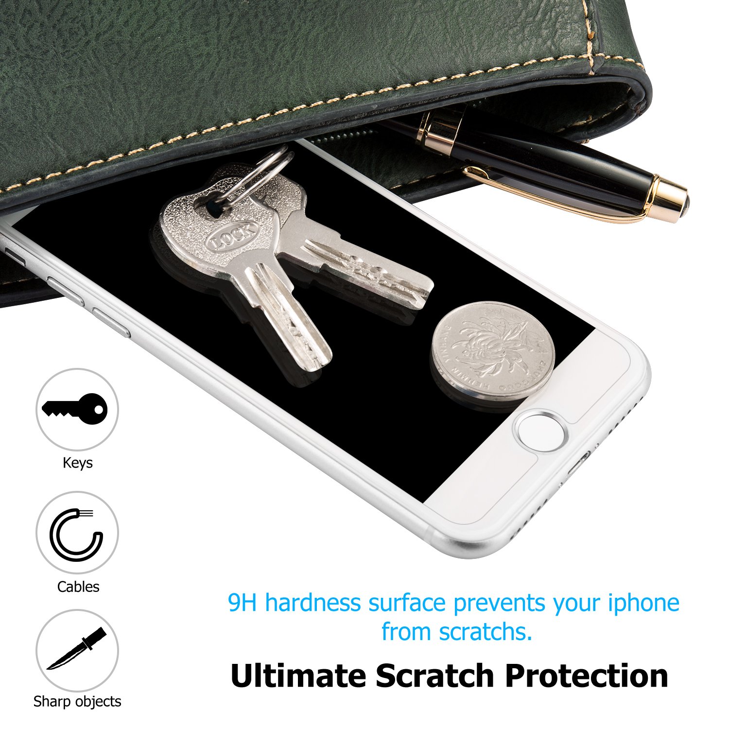 iPhone 7 Plus Screen Protector, ACEKIN Tempered Glass Screen Protector for Apple iPhone 7 Plus 8 Plus 6 Plus 6s Plus 2 Pack